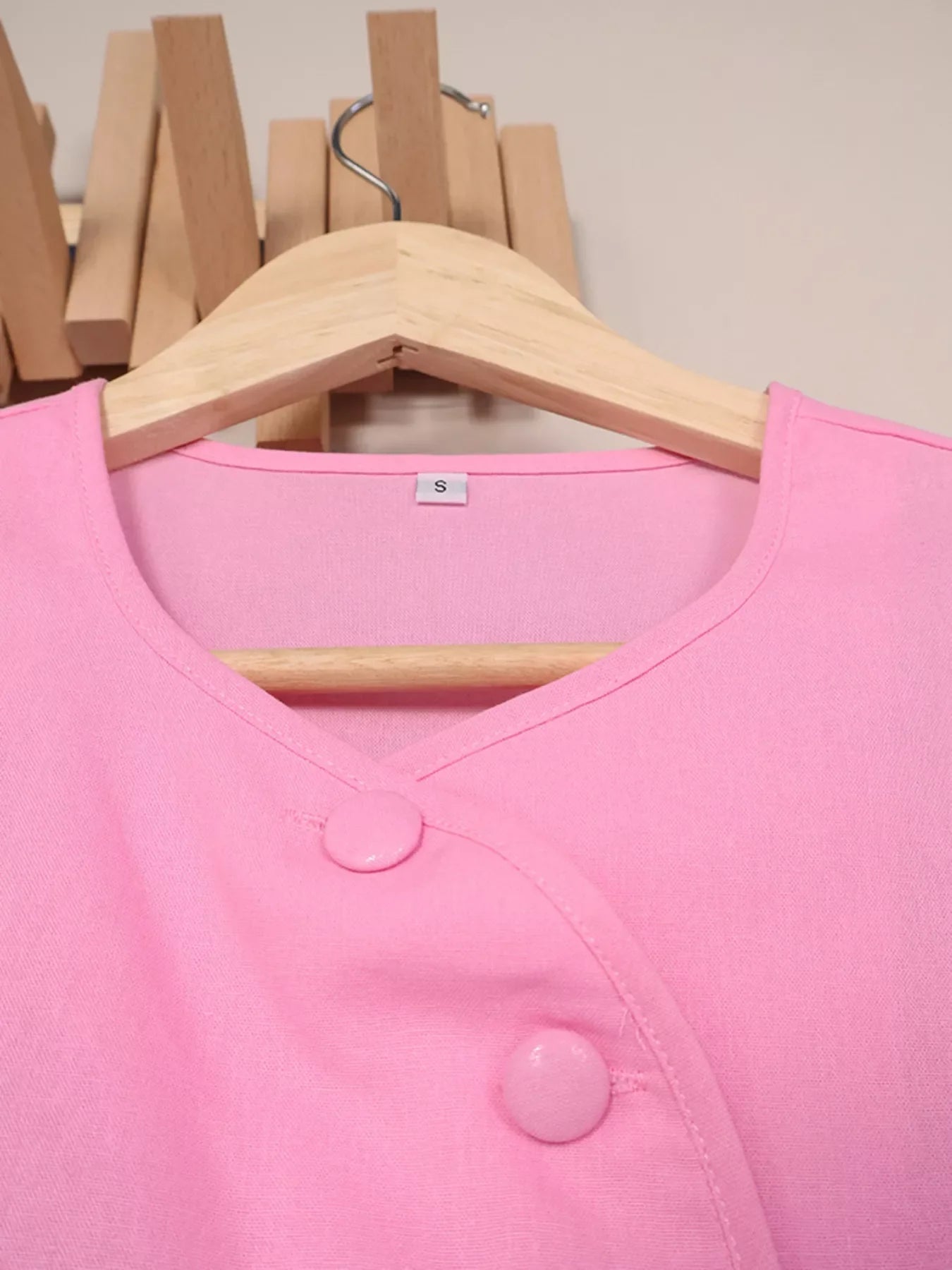 Cap Sleeve Button-Down Crop Top and Midi Skirt Set