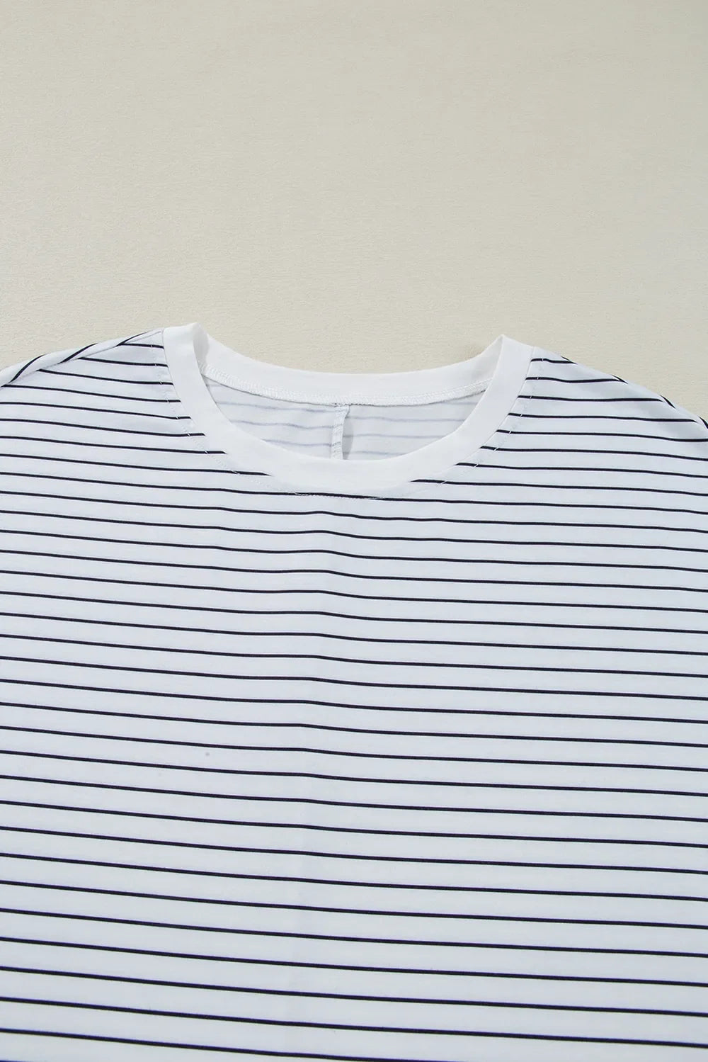 Stripe Round Neck Short Sleeve Mini Dress