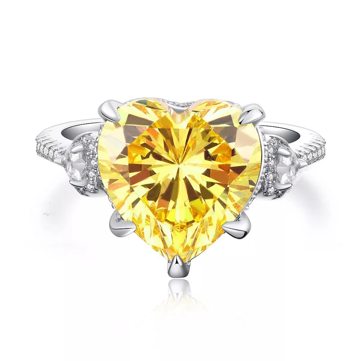 925 Sterling Silver Zircon Heart Ring