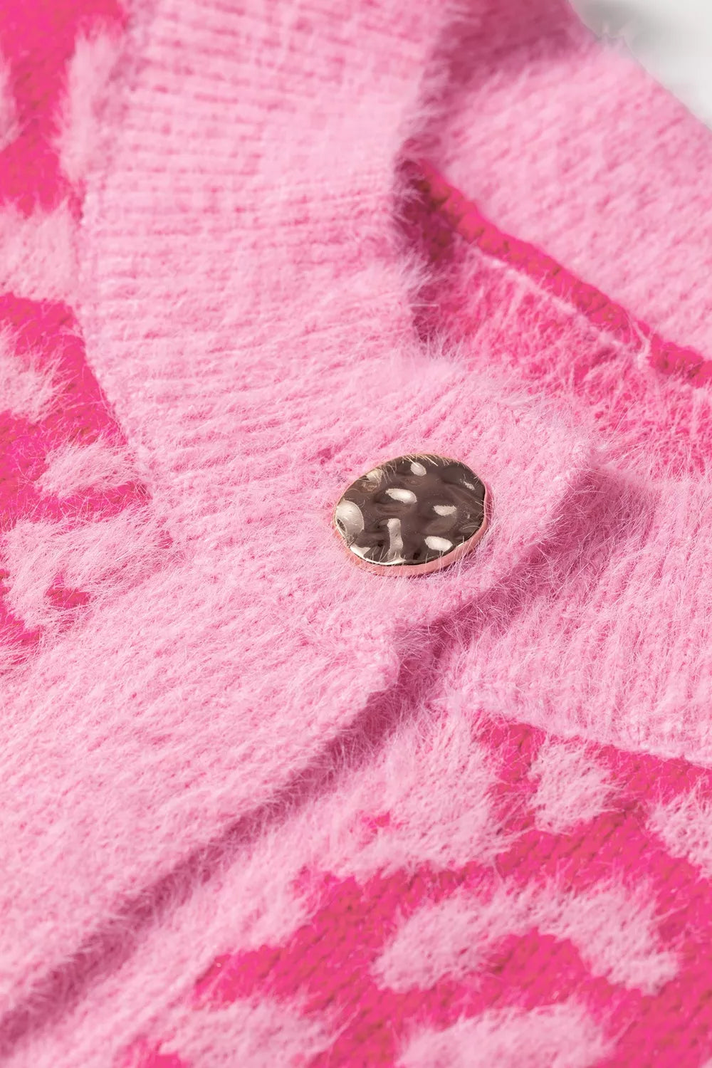 Leopard Button-Down Fuzzy Sweater Vest