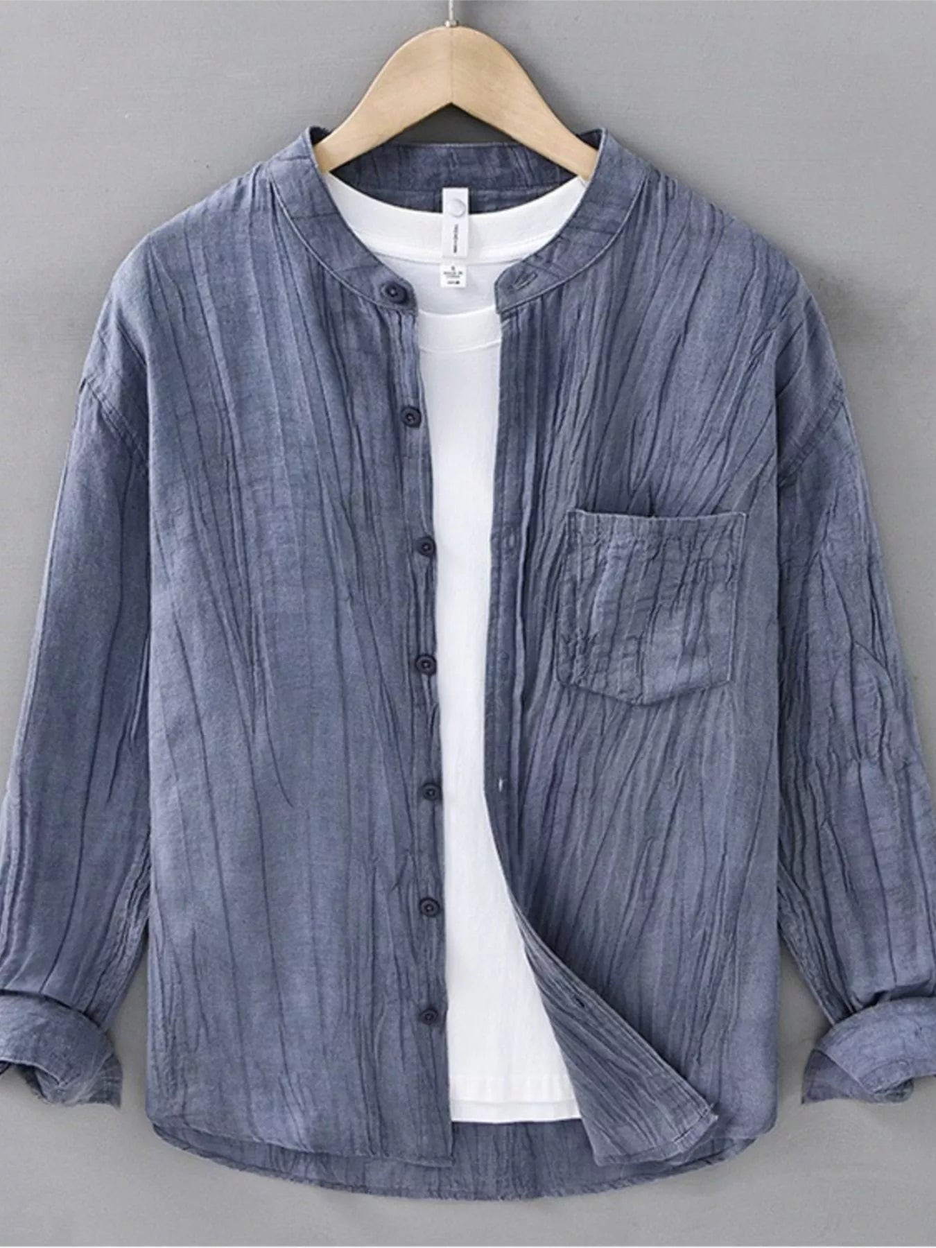 Men's Plus Size Button Up Long Sleeve Shirt
