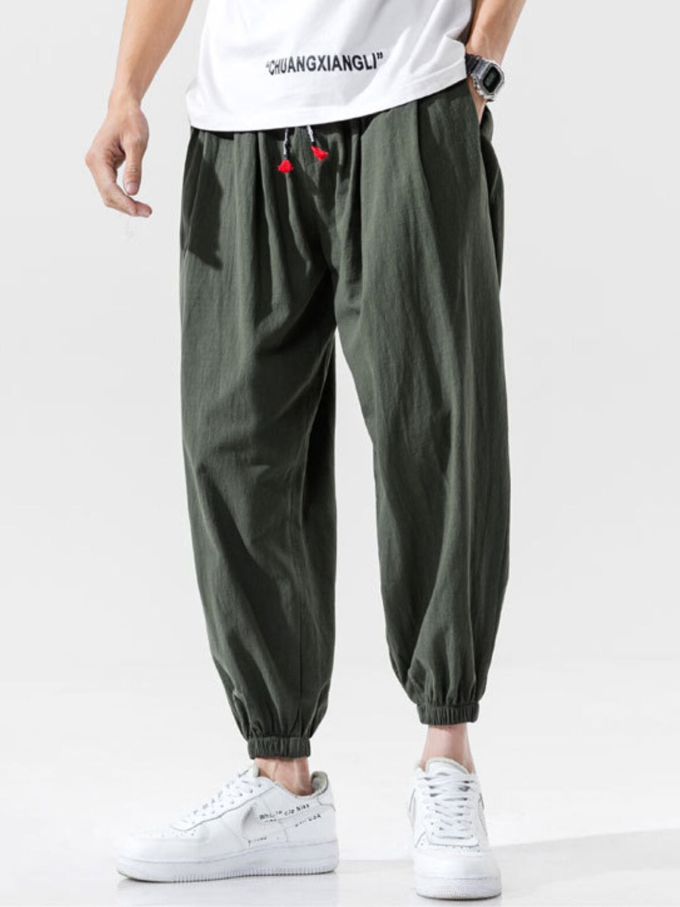 Men's Plus Size Casual Loose Fit Drawstring Joggers