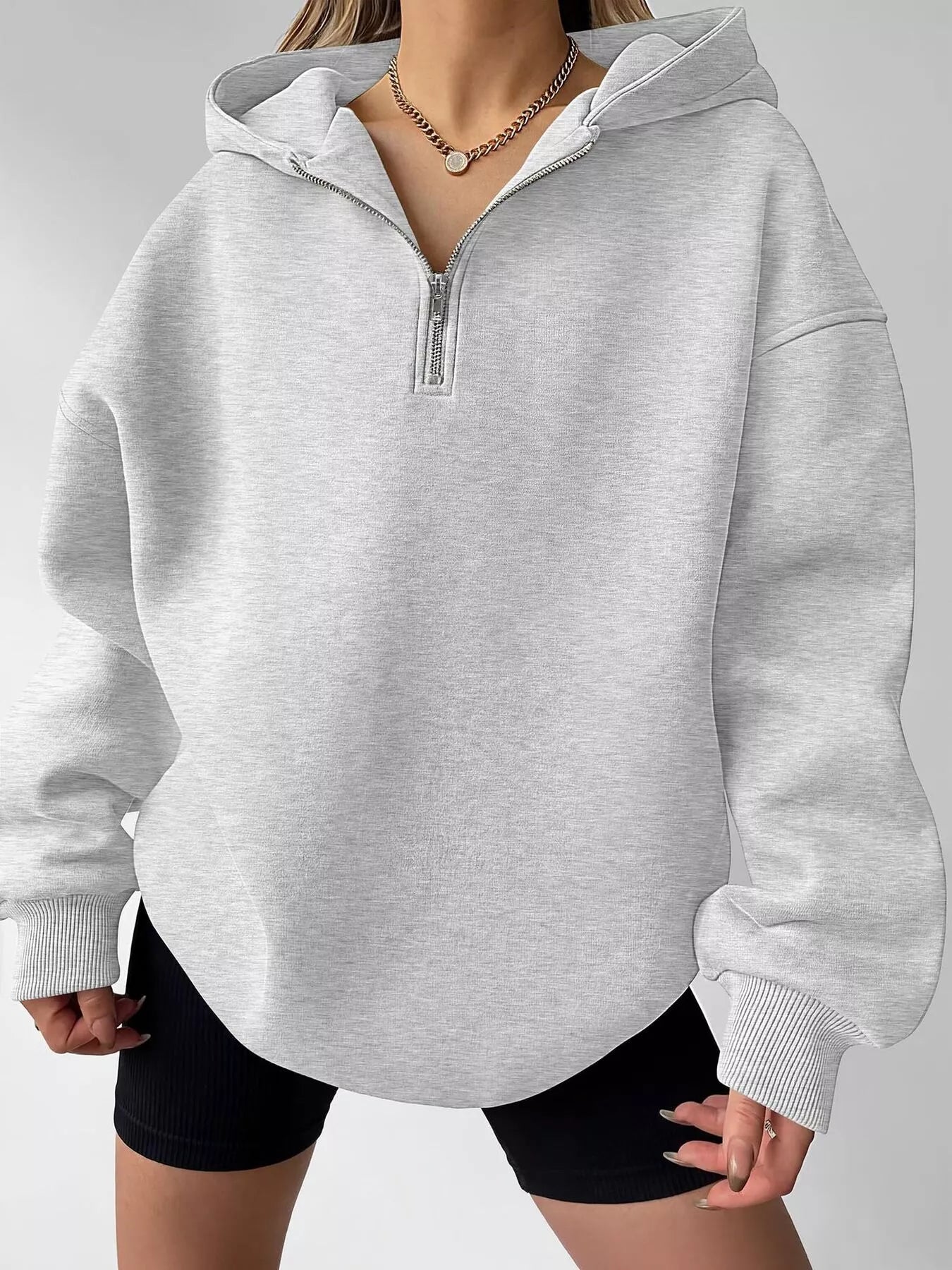 Oversized Quarter-Zip Hoodie