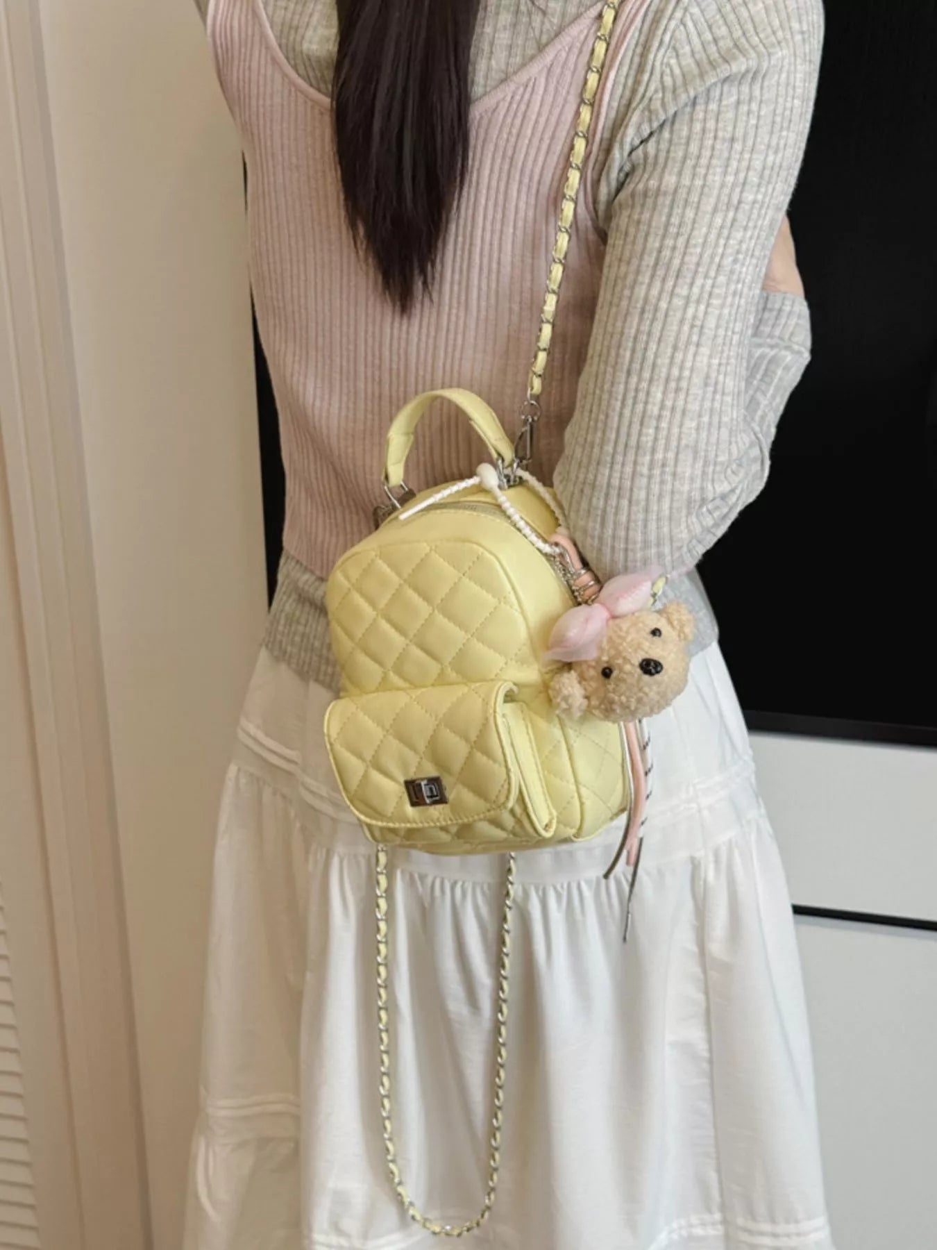 Quilted Mini Backpack Bag