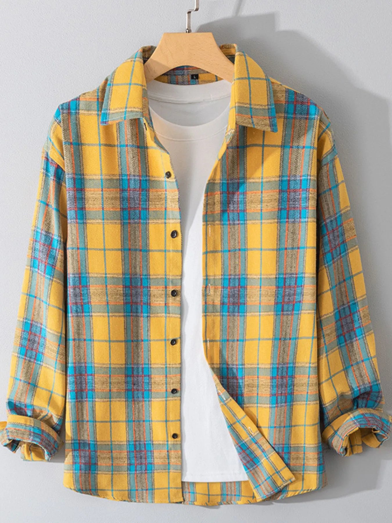 Men's Plus Size Button Up Long Sleeve Shirt
