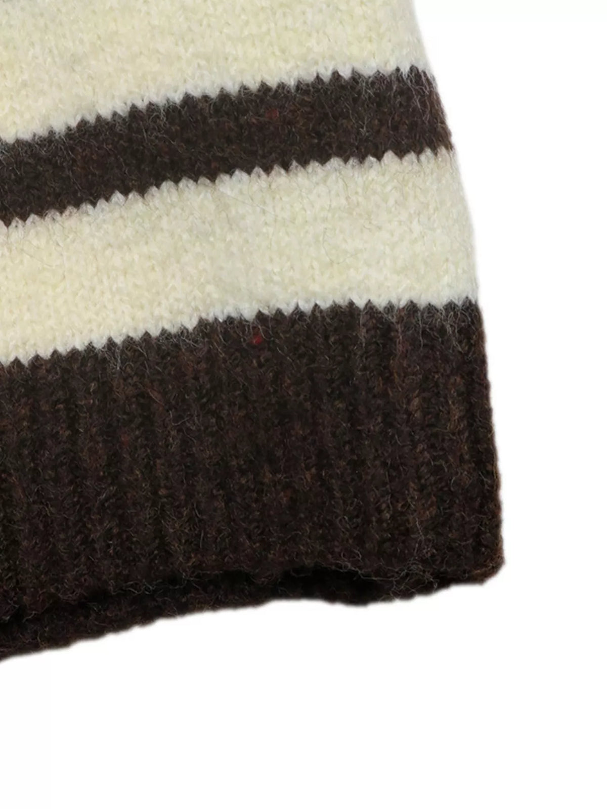 Striped Crew Neck Button-Down Cardigan
