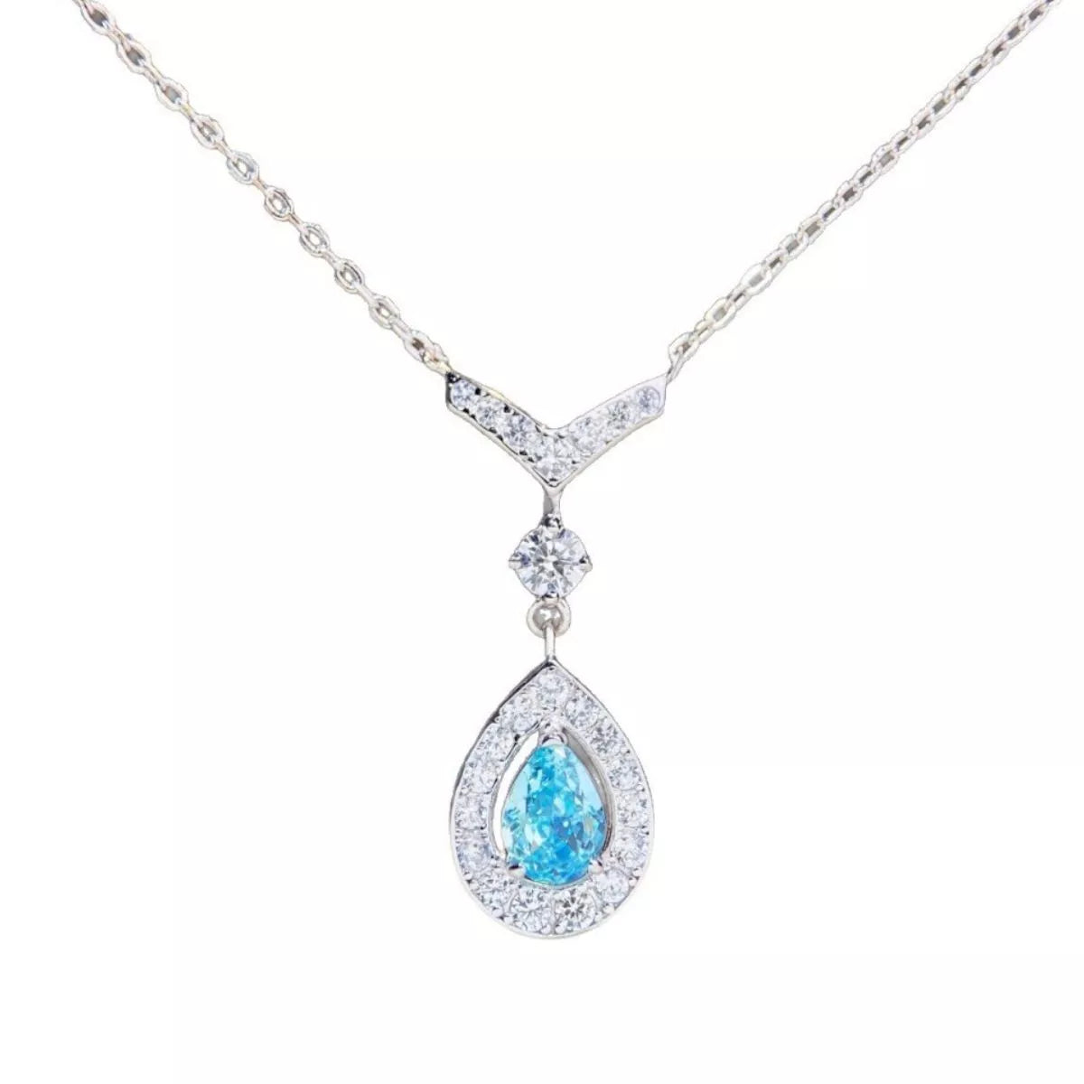 925 Sterling Silver Teardrop Pendant Necklace
