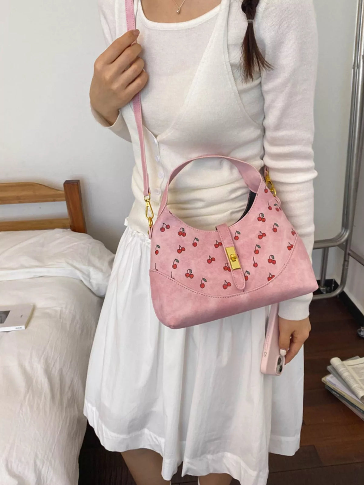 Cherry Print Crossbody Bag