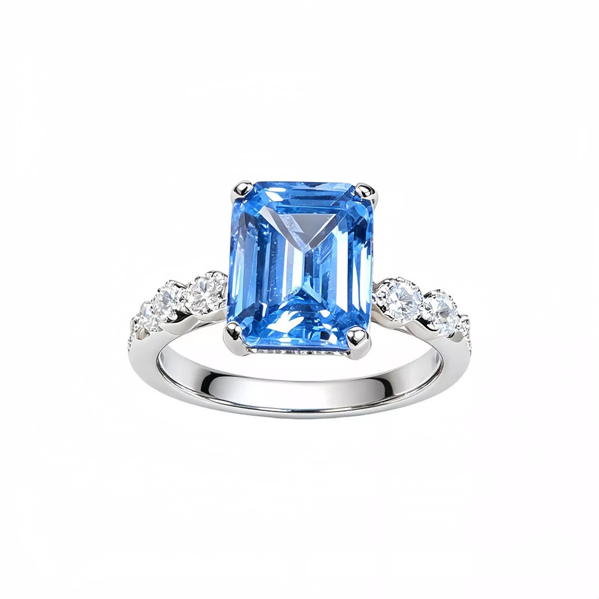 925 Sterling Silver Zircon Geometric Ring