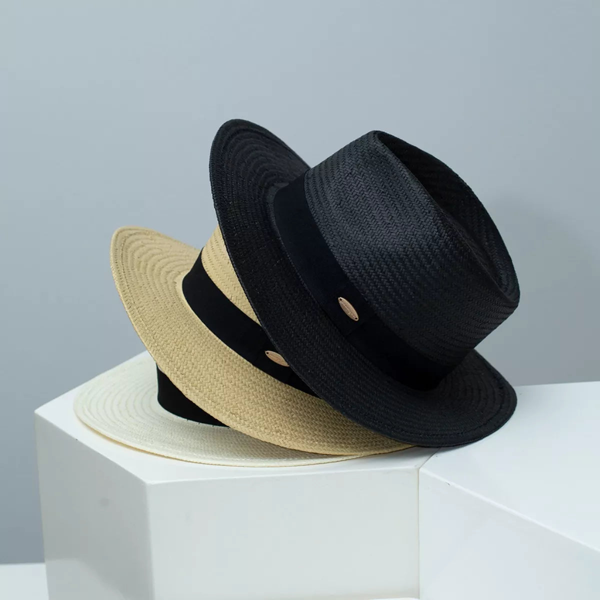 Straw Boater Hat with Ribbon