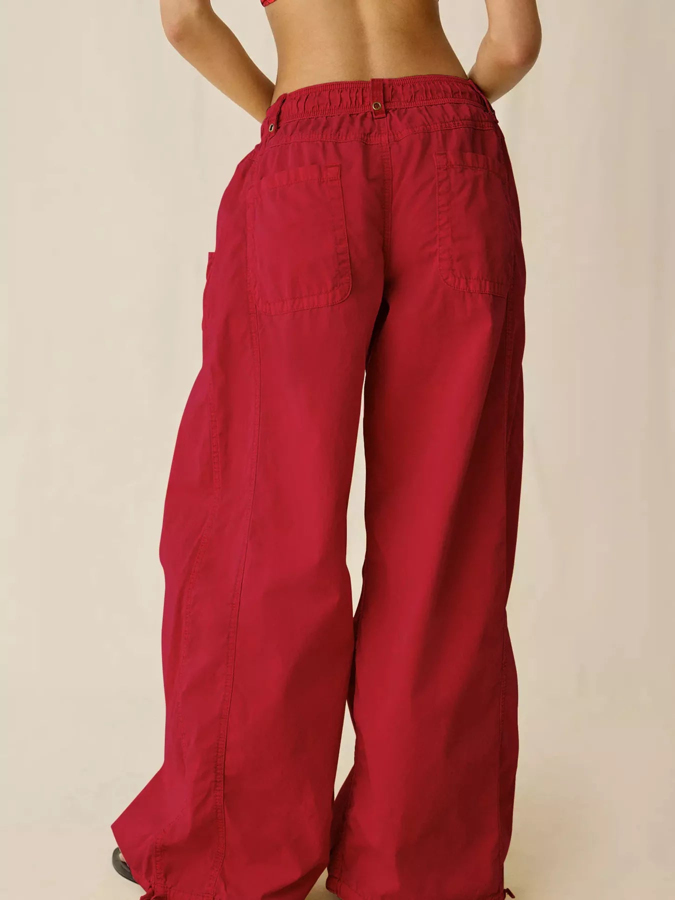 High-Waisted Cargo Wide-Leg Pants