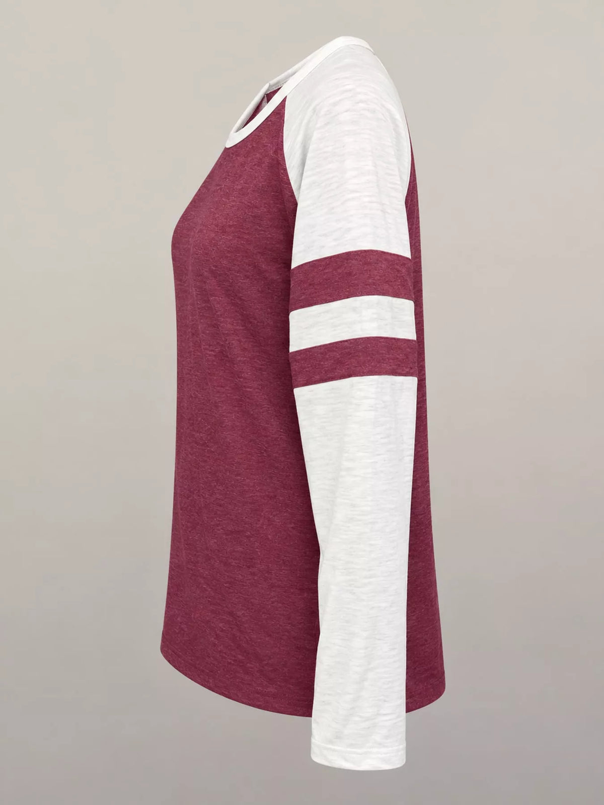Full Size Color-Block Raglan Sleeve Striped T-Shirt Plus Size