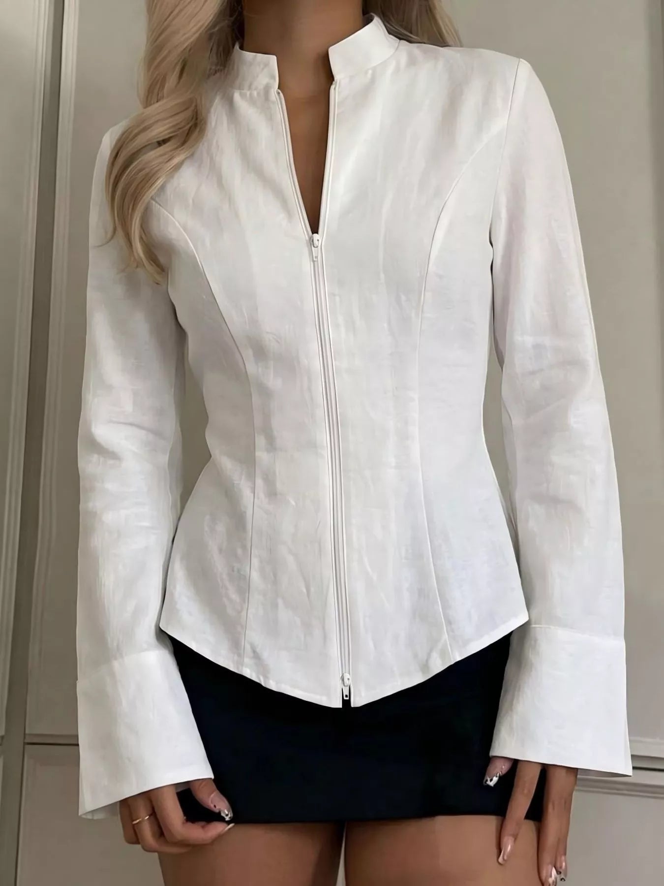 Zip Up Long Sleeve Top