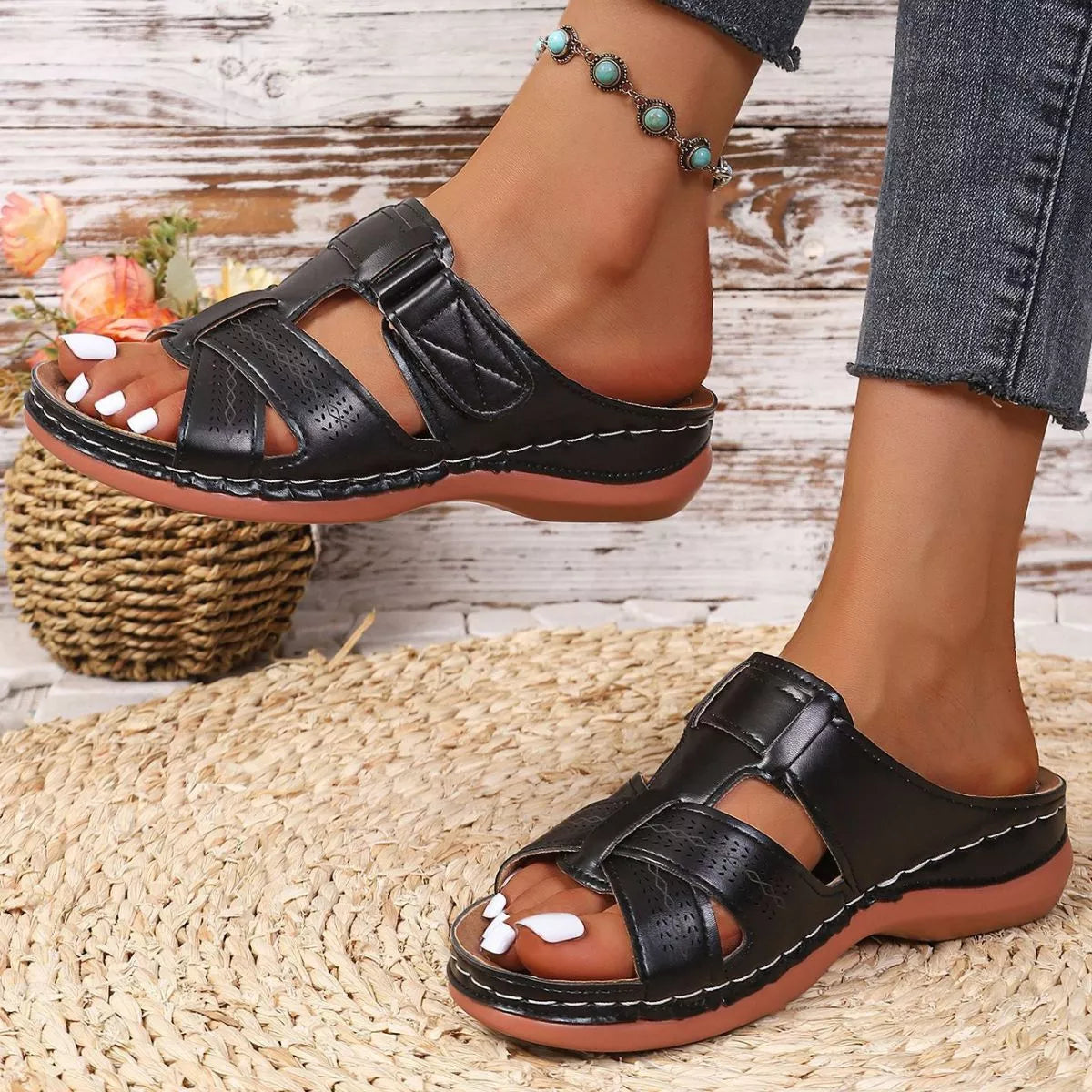 Open Toe Flats Sandals