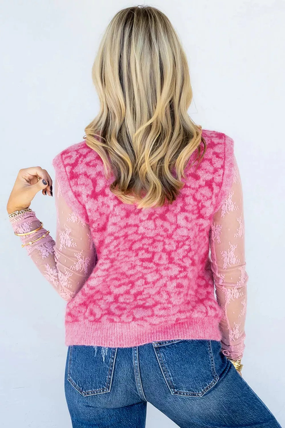Leopard Button-Down Fuzzy Sweater Vest