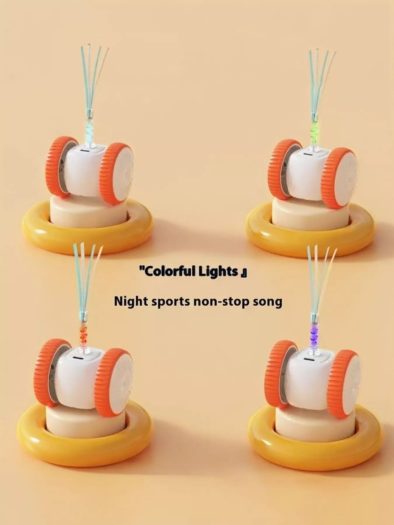 Interactive Self-Rotating Feather Pet Chase Toy
