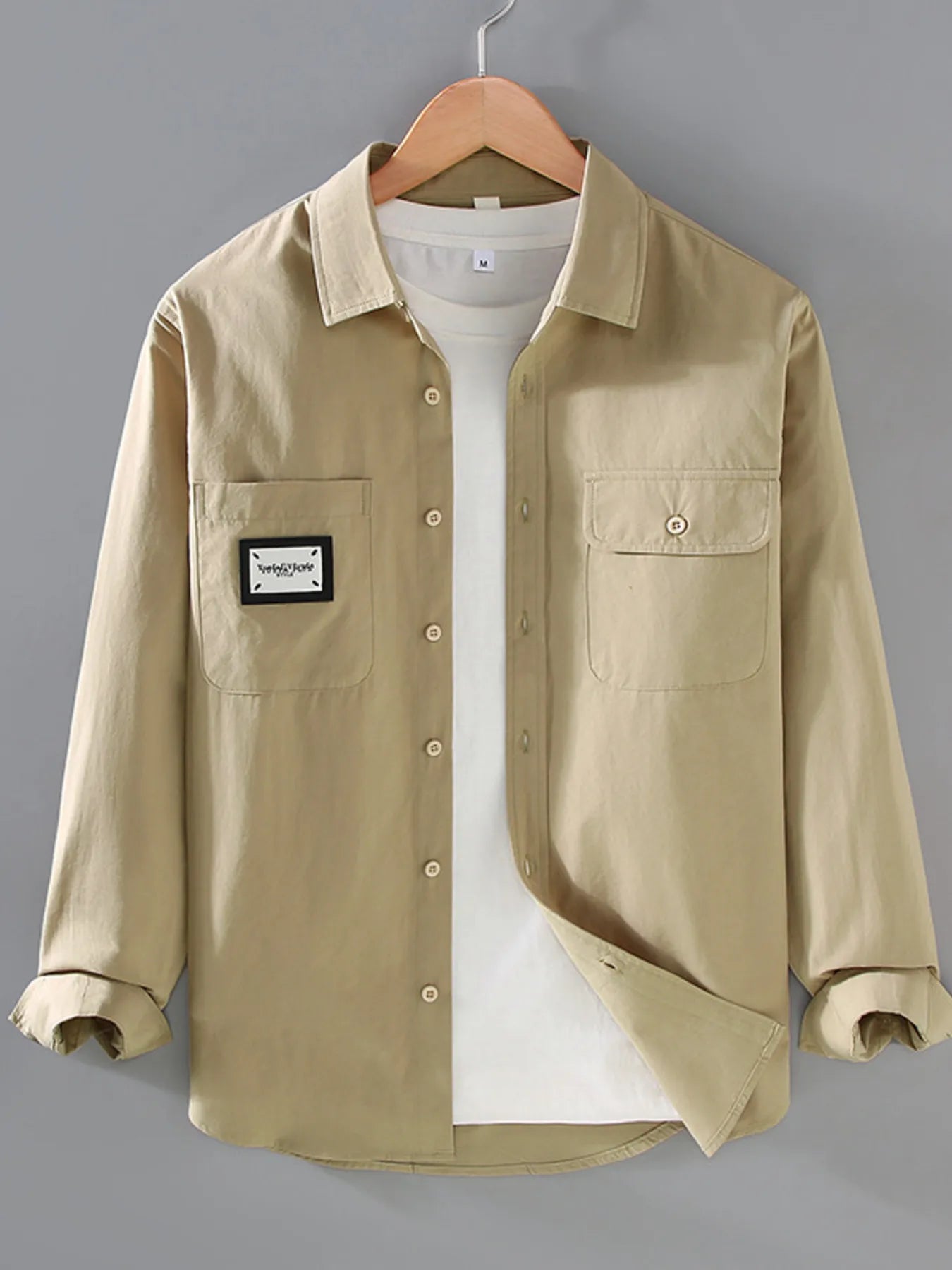Men's Plus Size Button Up Long Sleeve Shirt