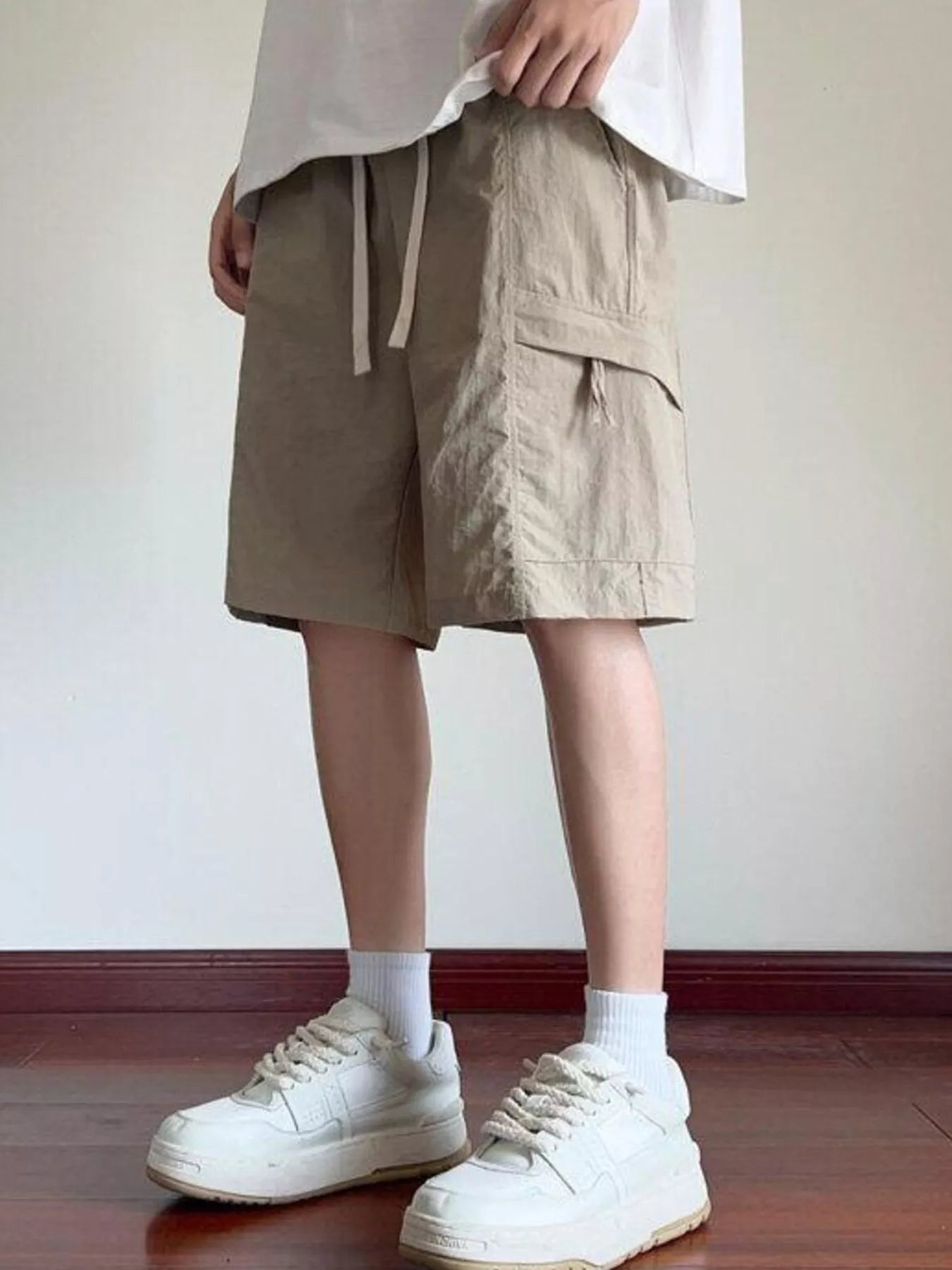 Men's Plus Size Cargo Shorts with Drawstring