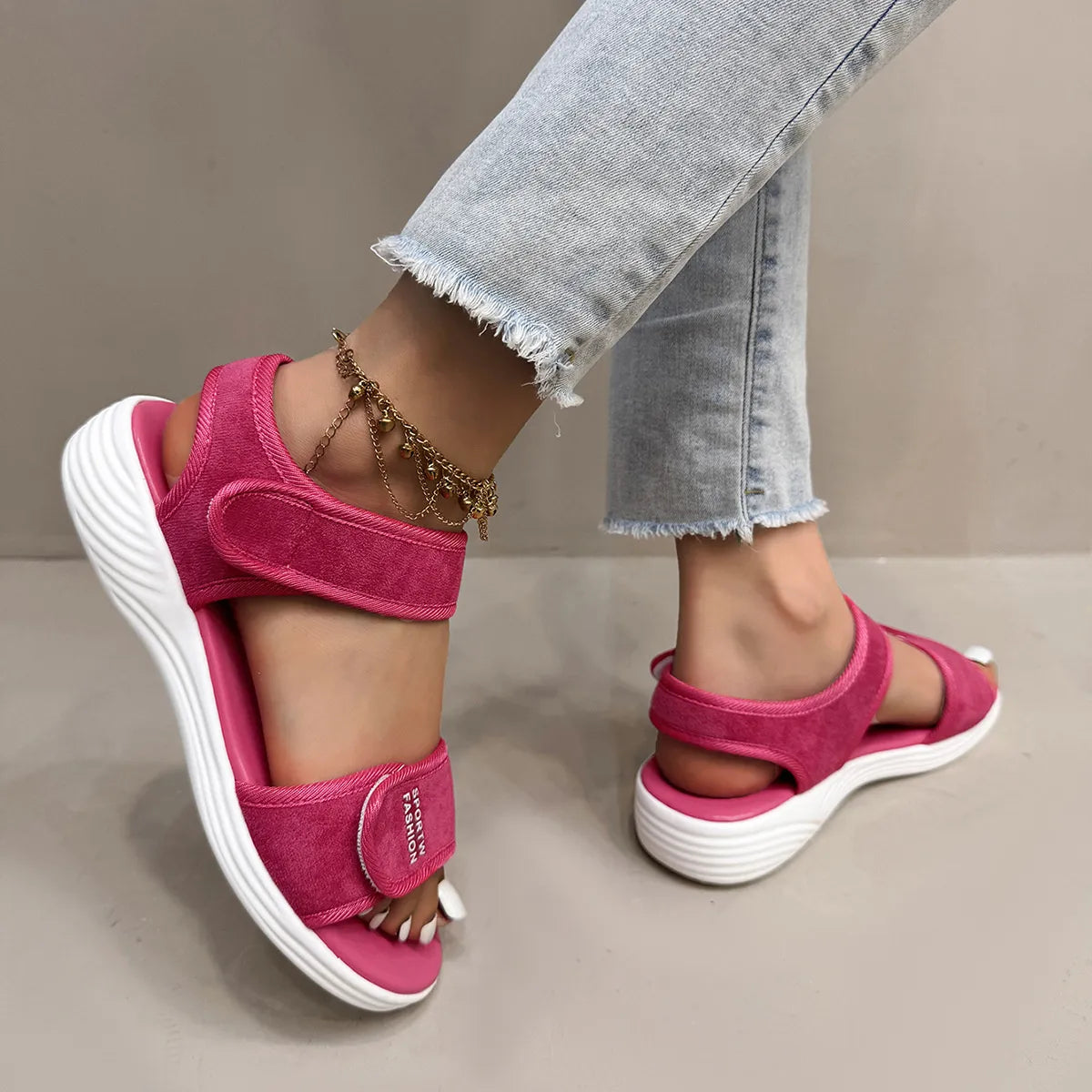 Velcro Strap Open Toe Sandals