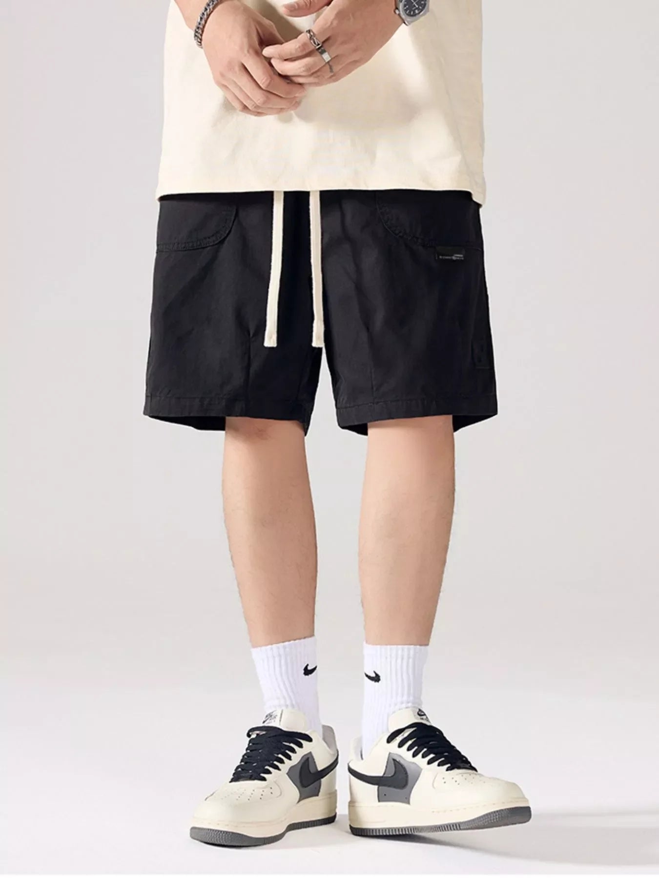 Men's Full Size Cargo Drawstring Shorts Plus Size