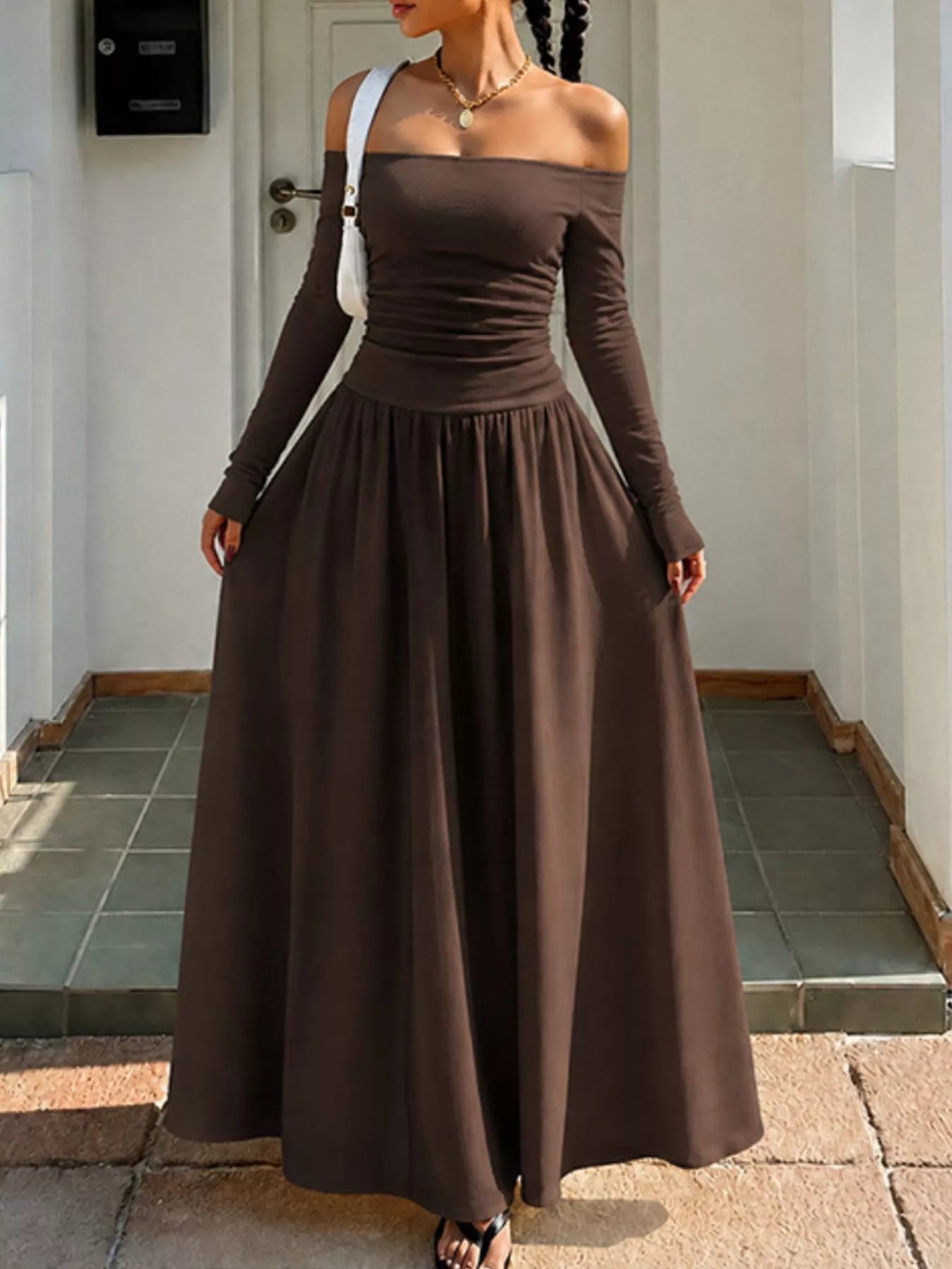 Off-the-Shoulder Maxi Dress