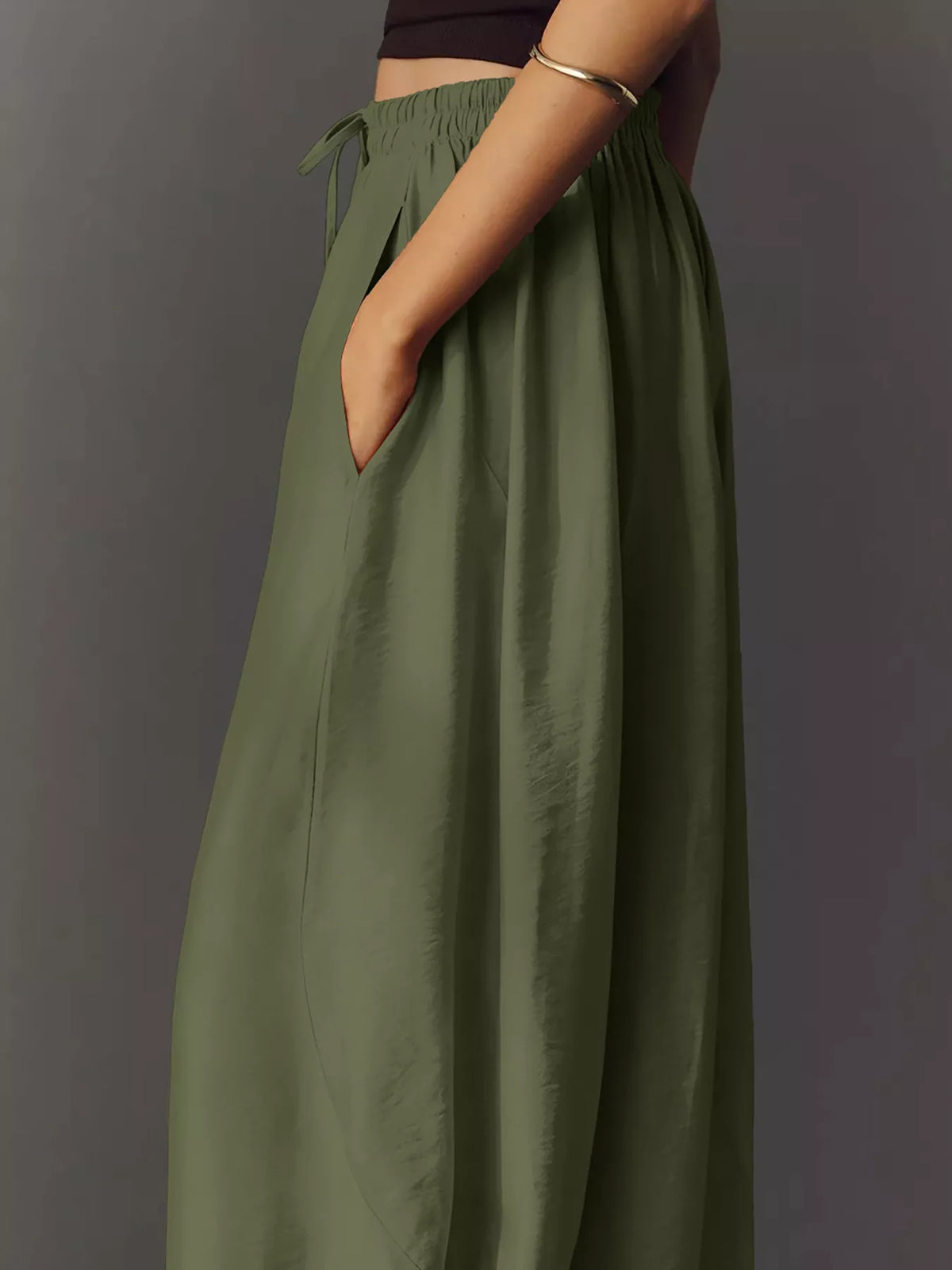 Drawstring Wide Leg Pants