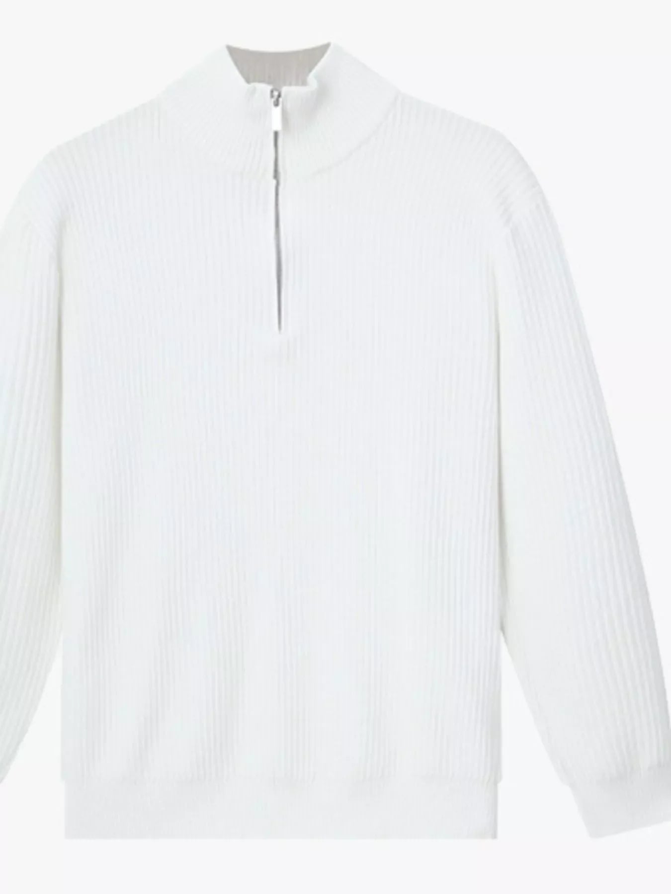 Men's Plus Size Ribbed Half-Zip Sweater