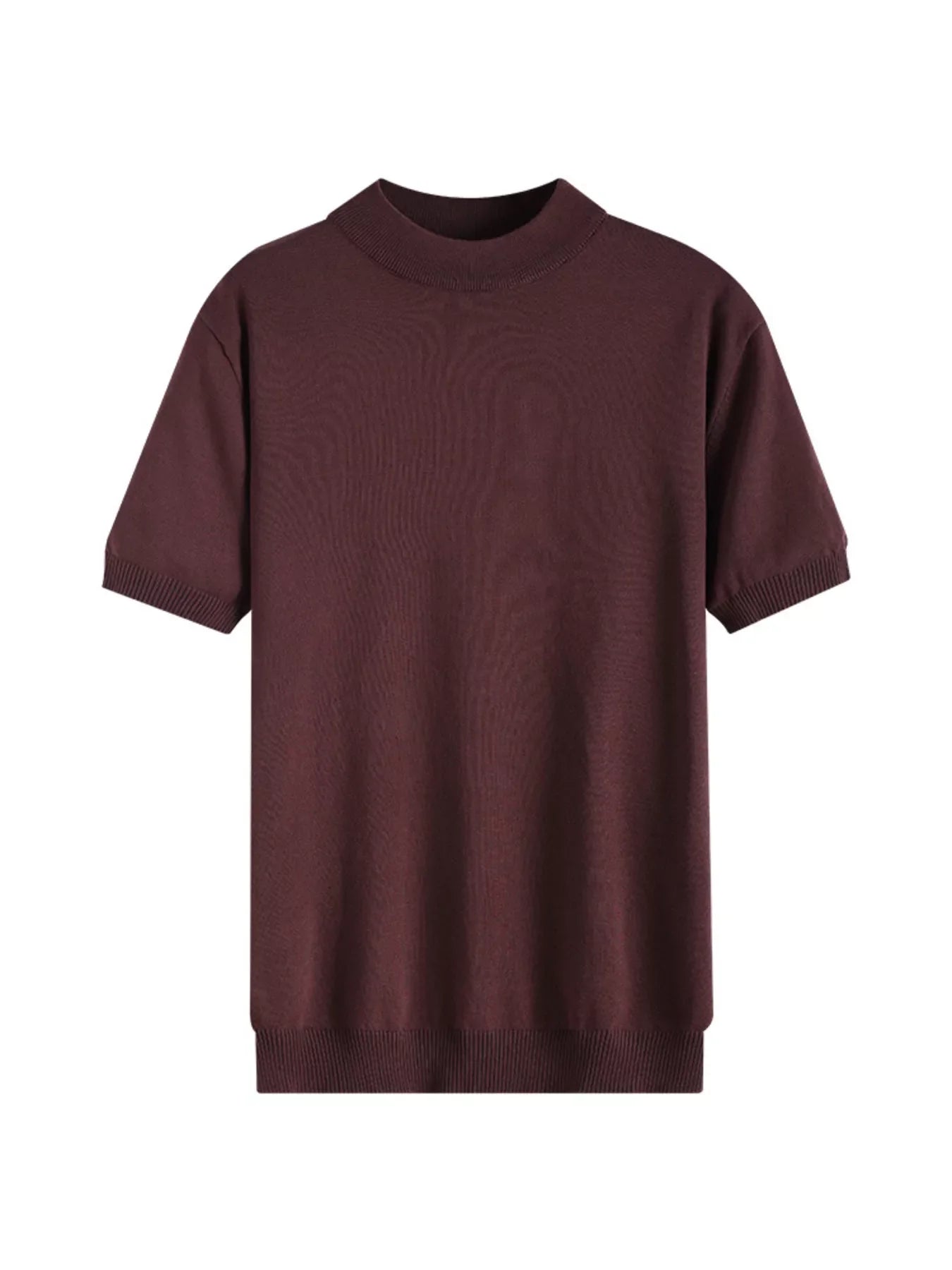 Men's Plus Size Mock Neck Knitted T-Shirt