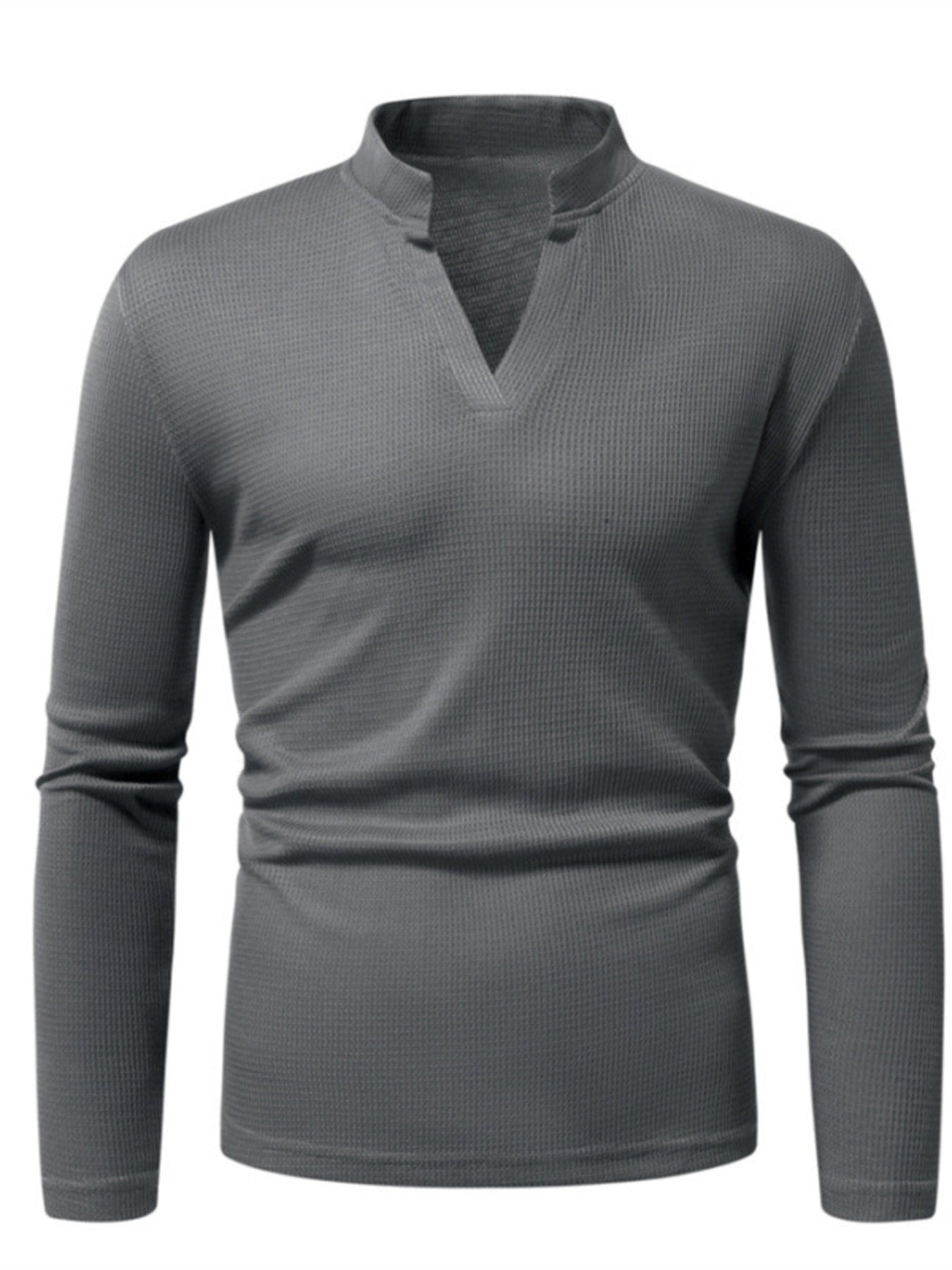 Men's Notched Long Sleeve Top