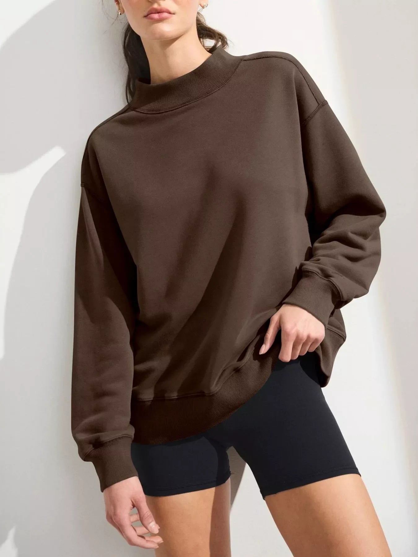 Mock Neck Oversized Sweatshirt