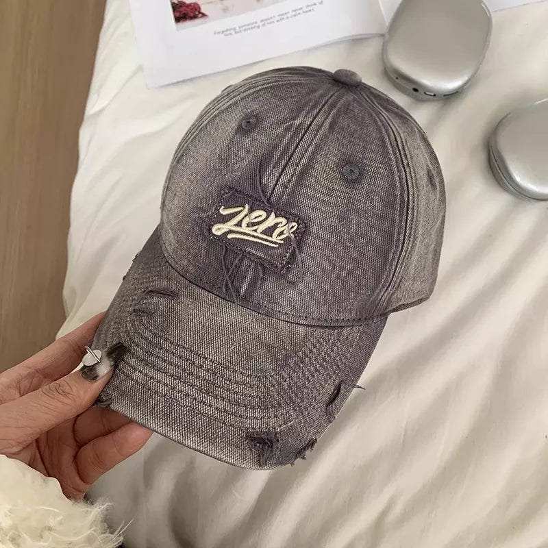 Distressed Washed Cotton Baseball Cap