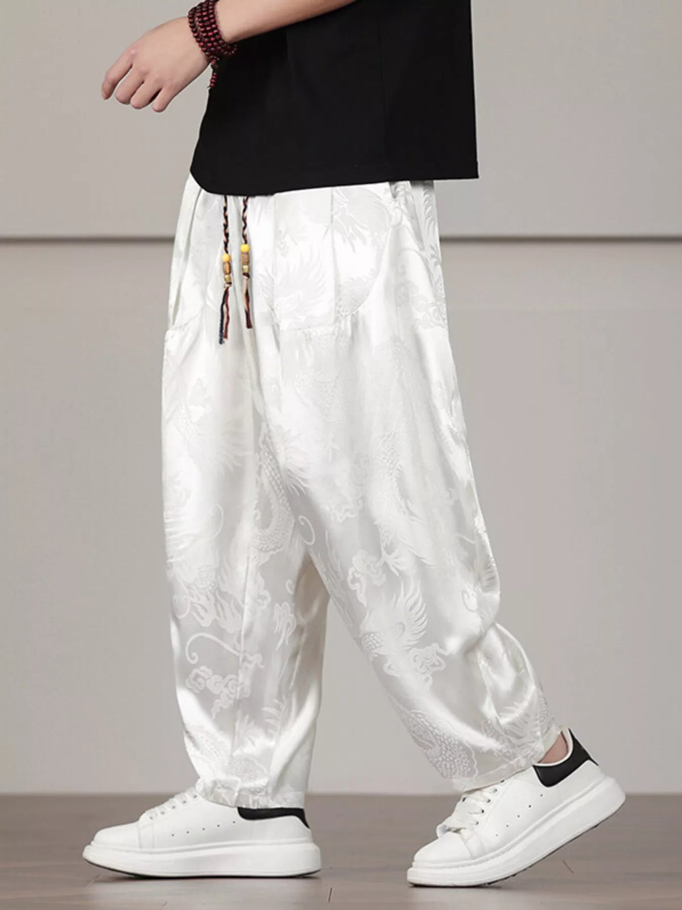 Men's Plus Size Dragon Pattern Harem Pants