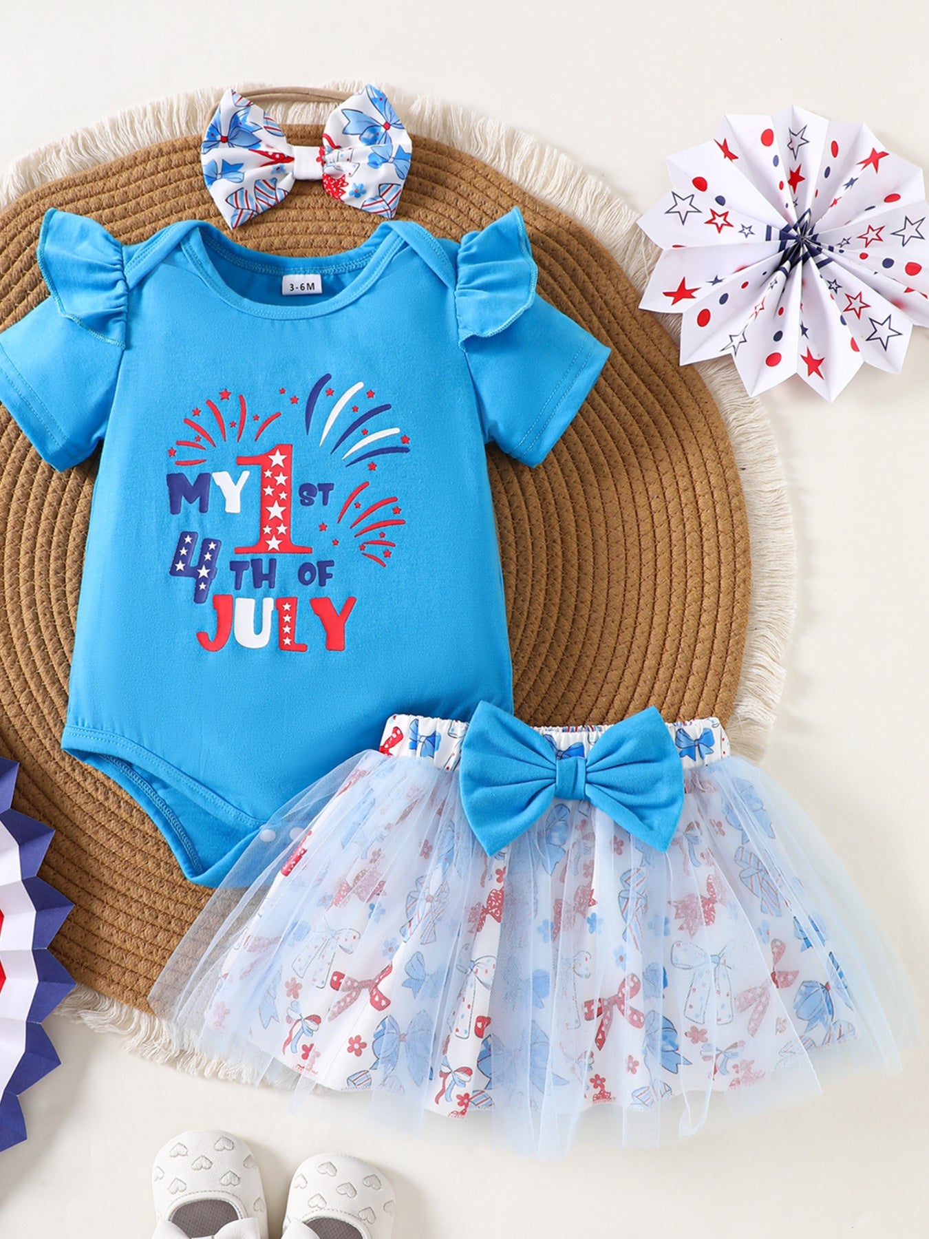 Children's Independence Day Print Outfit Set