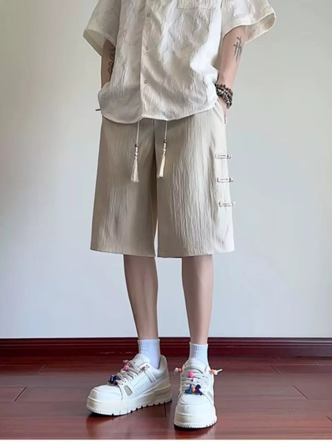 Men's Plus Size Wide-Leg Shorts