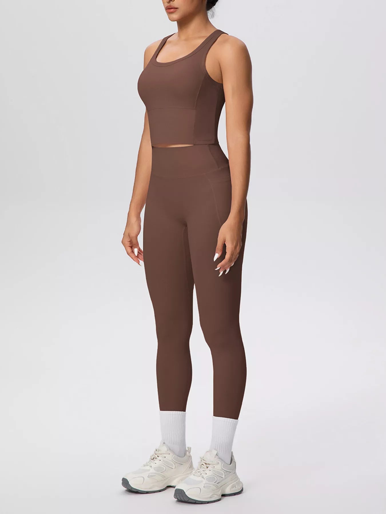 Scoop Neck Tank and High-Waisted Leggings Active Set