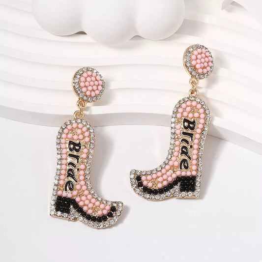 Bride Boot Dangle Earrings