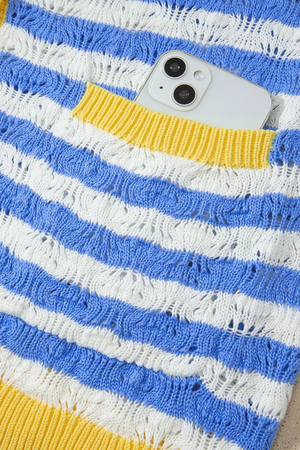 Striped Knit Button Up Cardigan