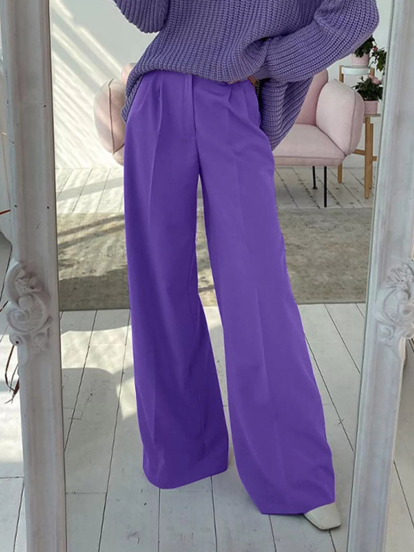 Wide Leg Pleated Pants