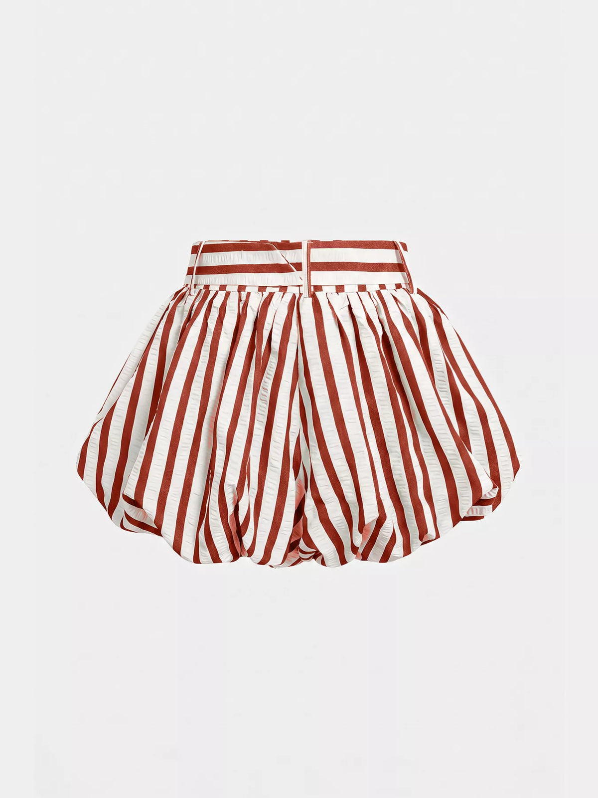 High-Waisted Striped Bubble Shorts