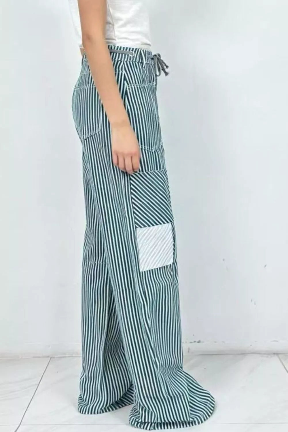 Striped Wide-Leg Pants