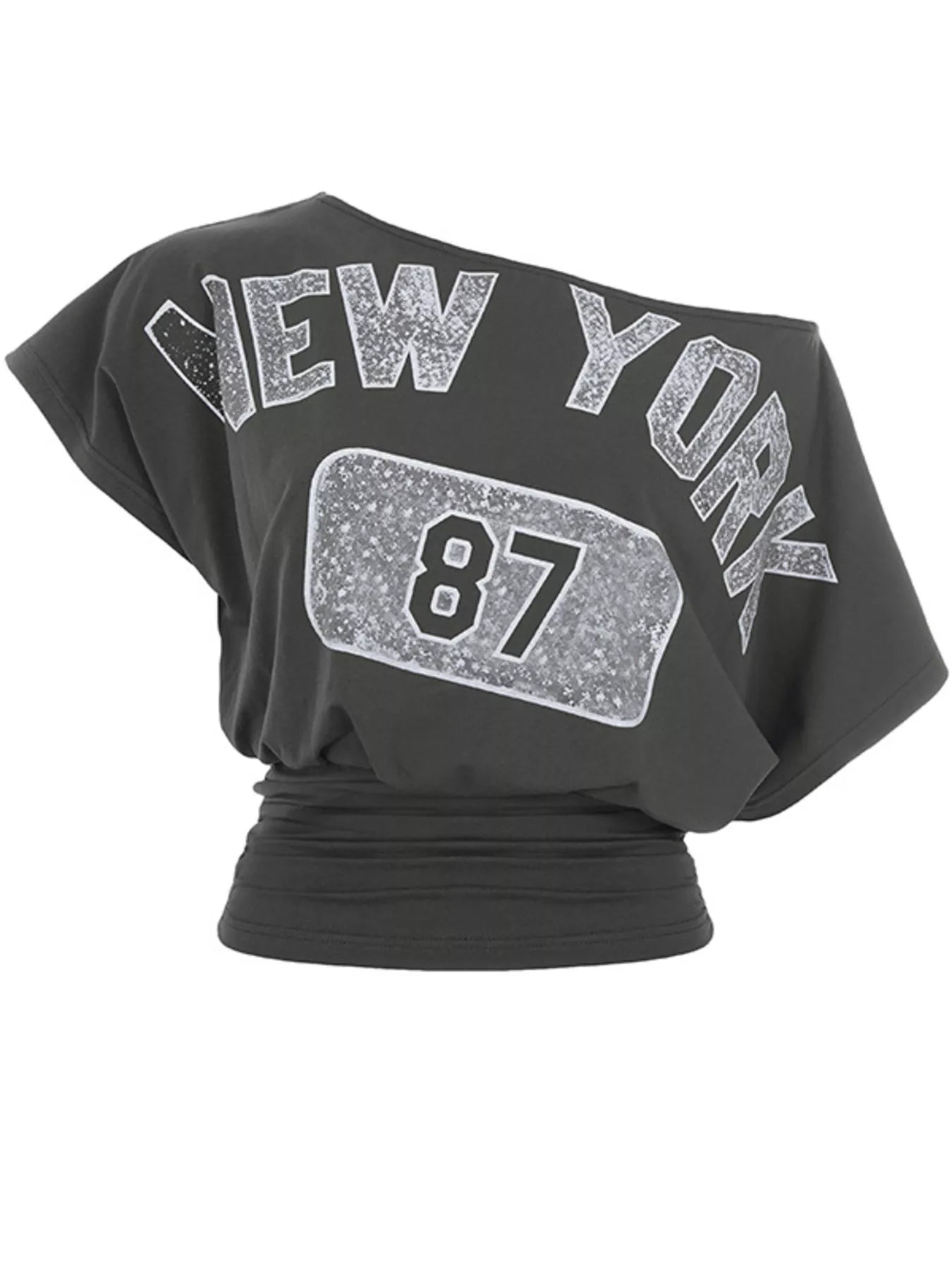 Letter Graphic One Shoulder Top