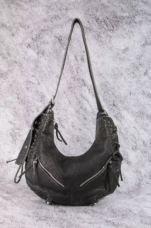 Fame Larger Leather Crescent Shoulder Bag