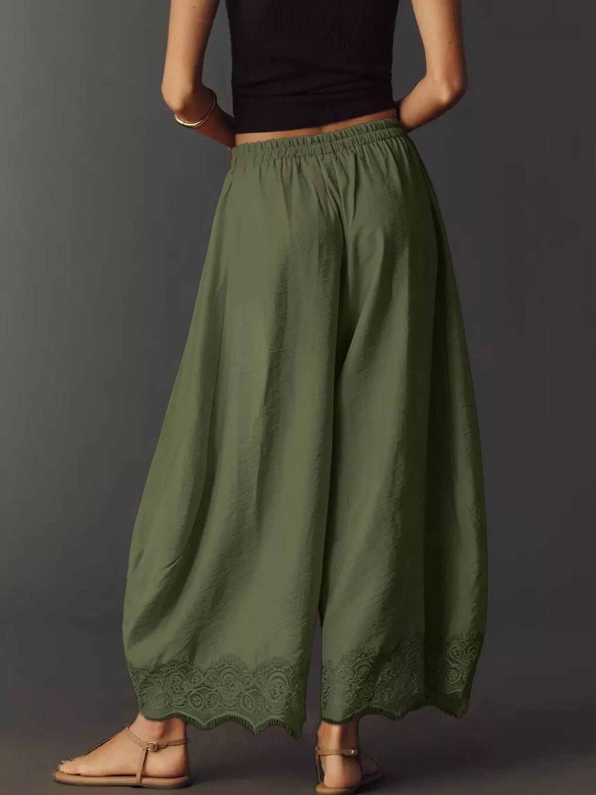 Drawstring Wide Leg Pants
