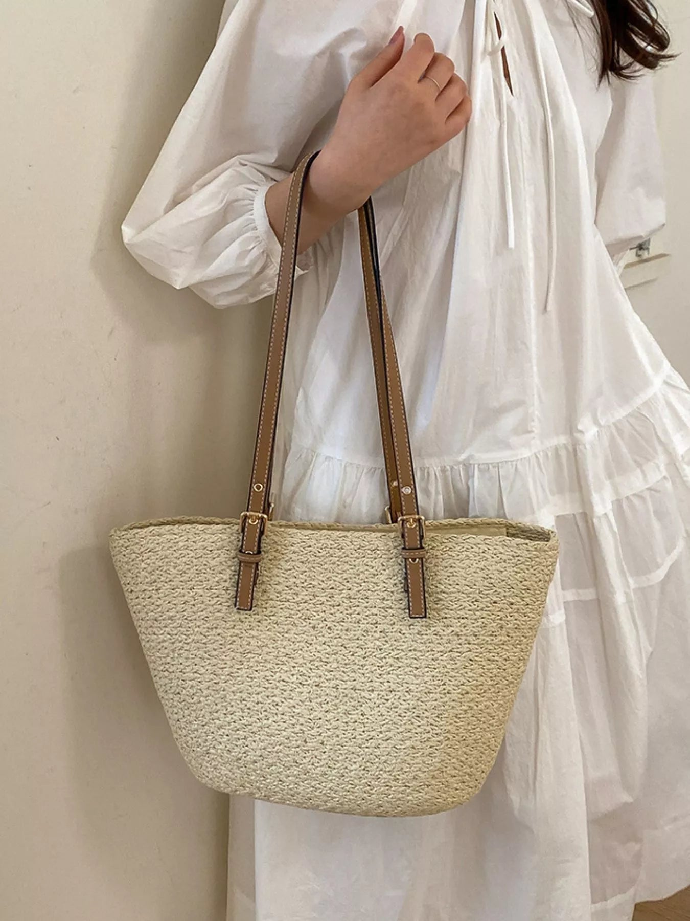 Straw Woven Tote Shoulder Bag