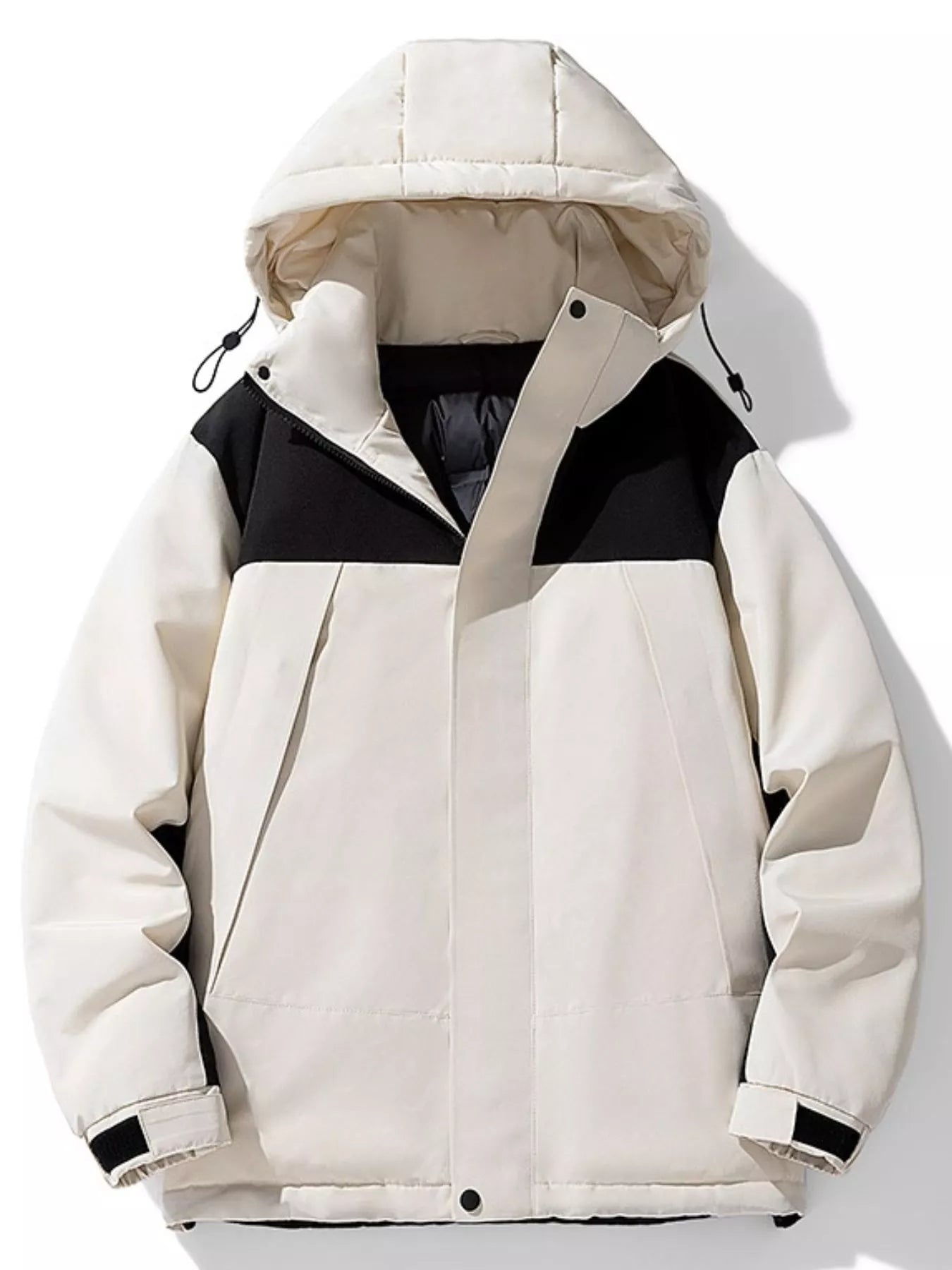 Men's Plus Size Hooded Color Block Padded Winter Coat