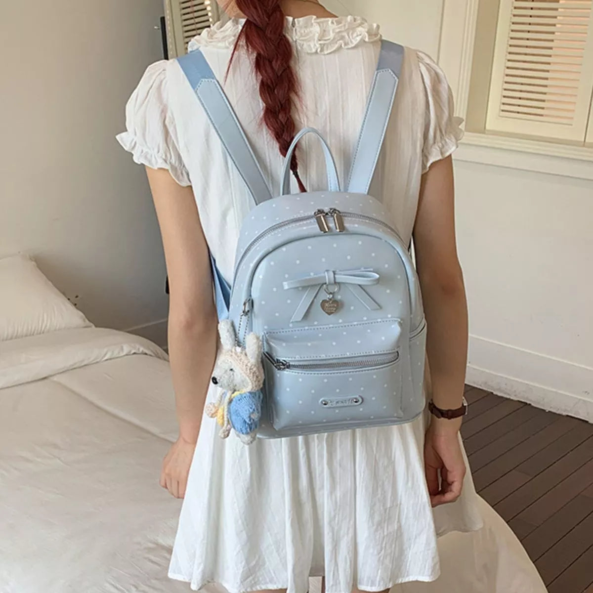 Polka Dot Bow Backpack Bag