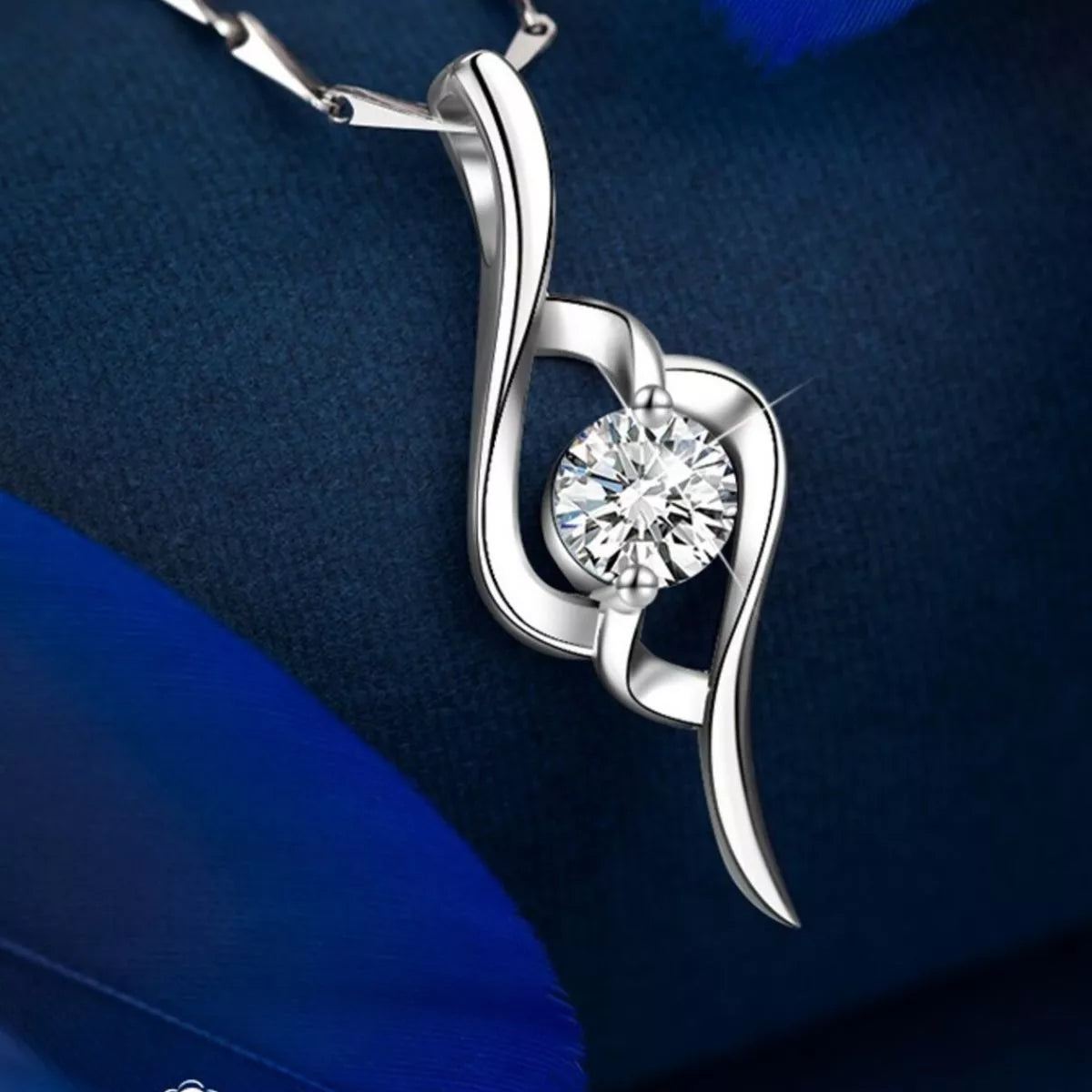1 Carat Moissanite 925 Sterling Silver Pendant Necklace