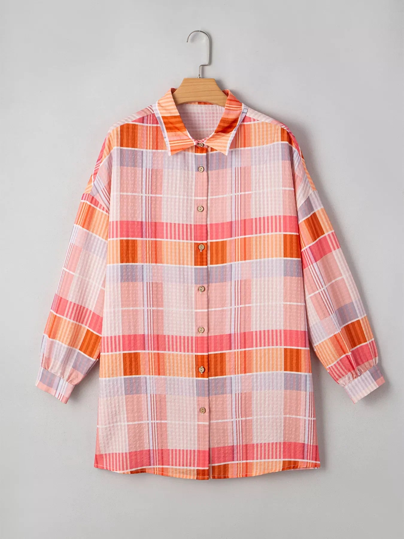 Oversized Check Tunic Shirt