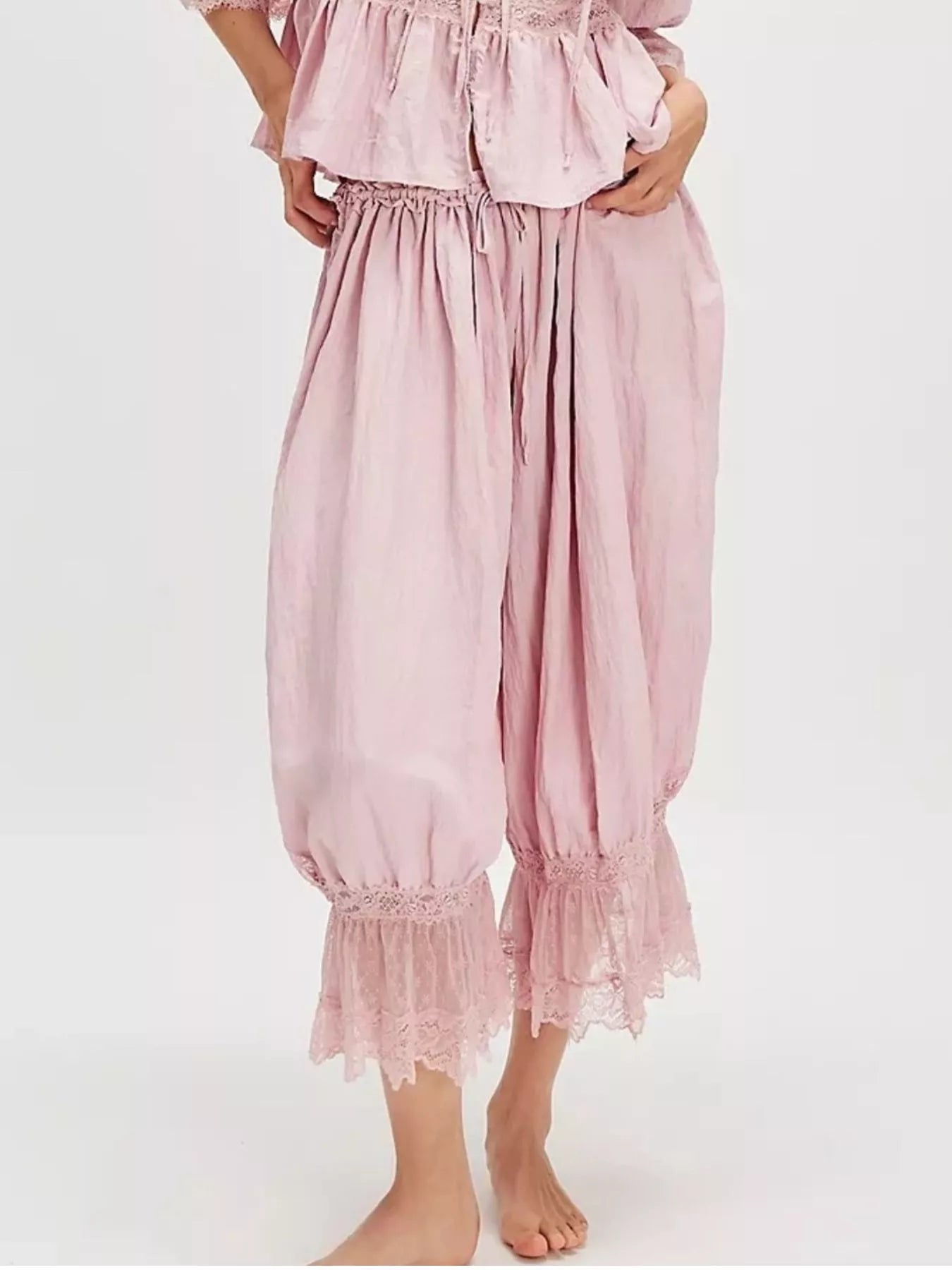 Lace Trimmed Lounge Pants