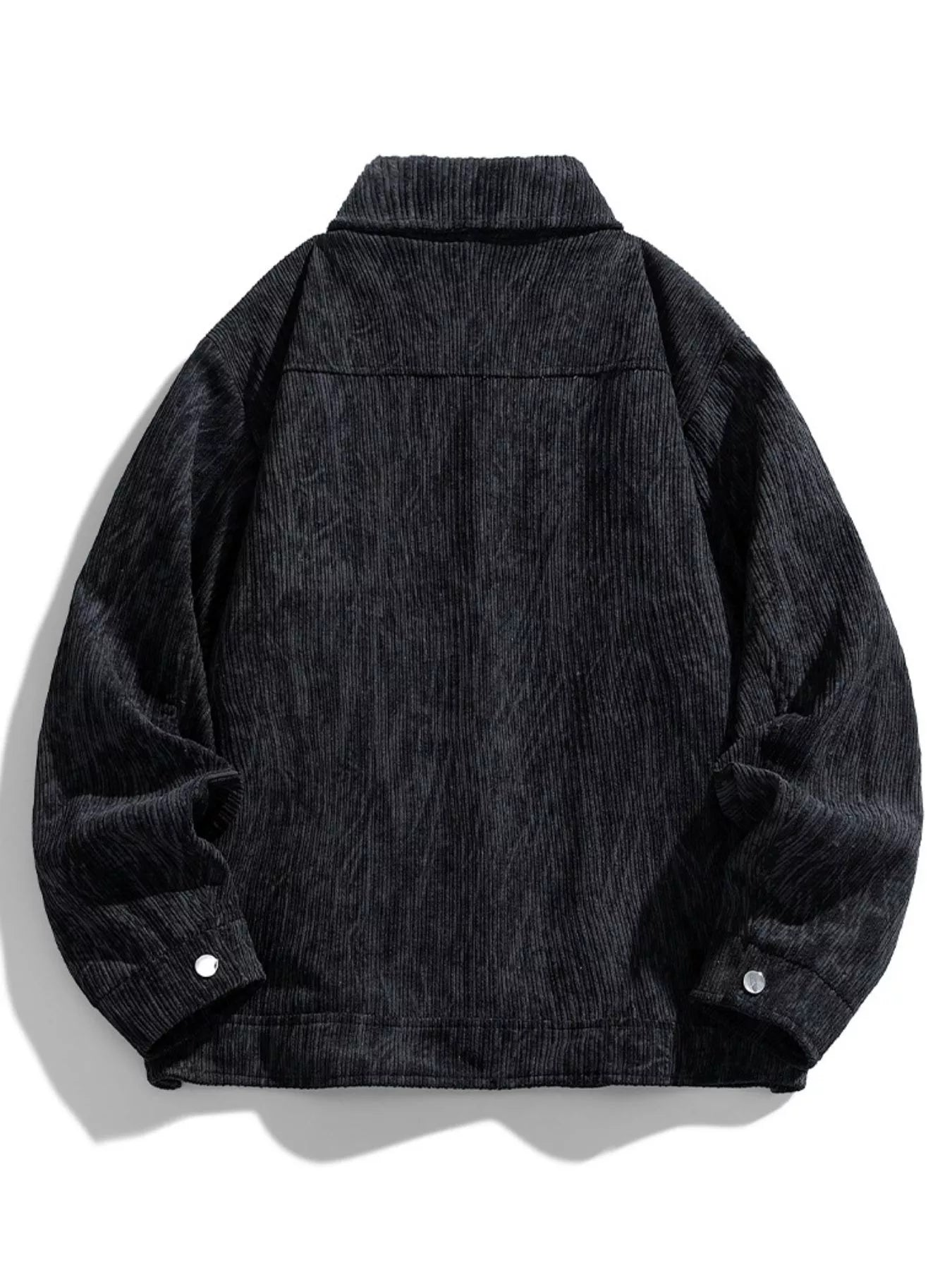 Men's Plus Size Corduroy Button-Down Casual Jacket